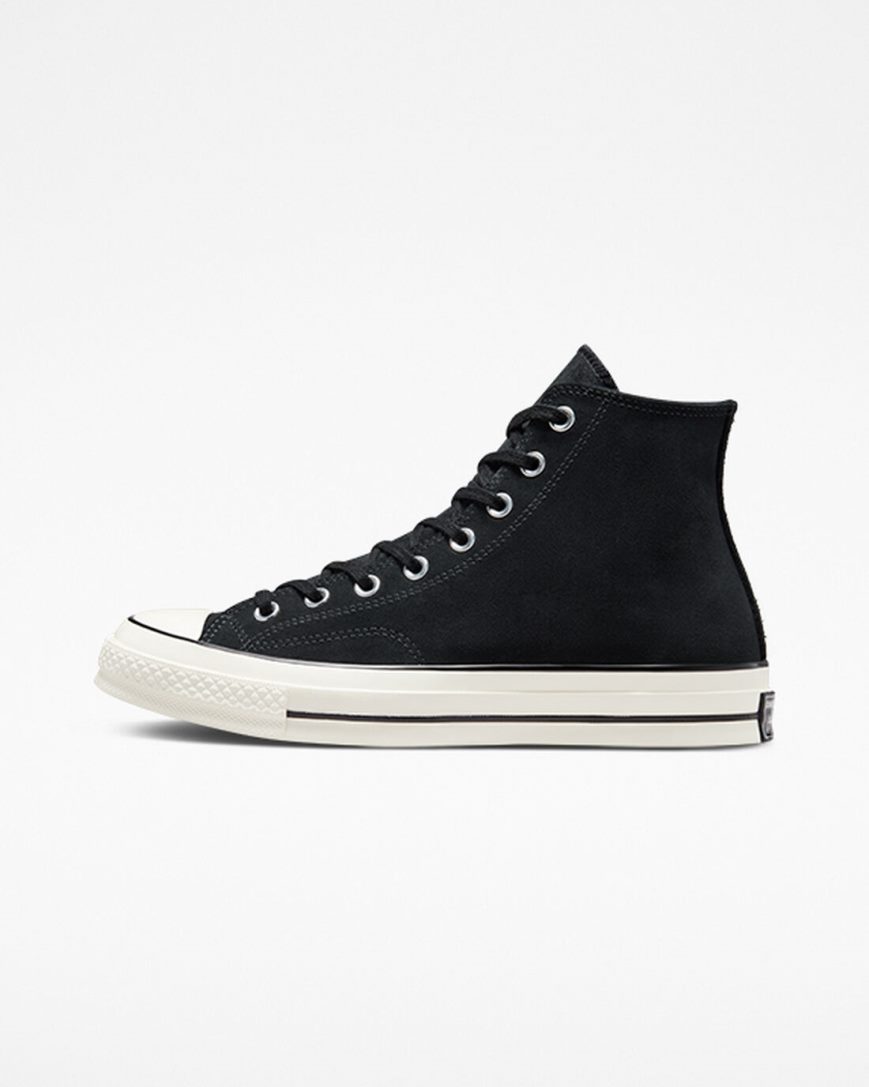 Men's Converse Chuck 70 Suede High Top Shoes Black | AU 8C405E